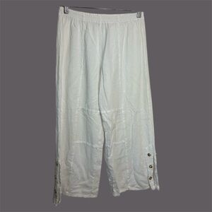 Cottonways Wide leg pants 100% Cotton Size 1S/M Lagenlook Pull on Timeless